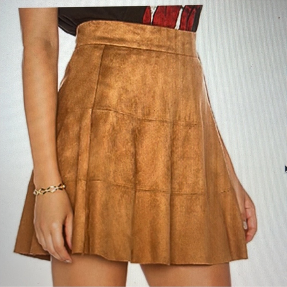 David Lerner Brown Suede Skirt